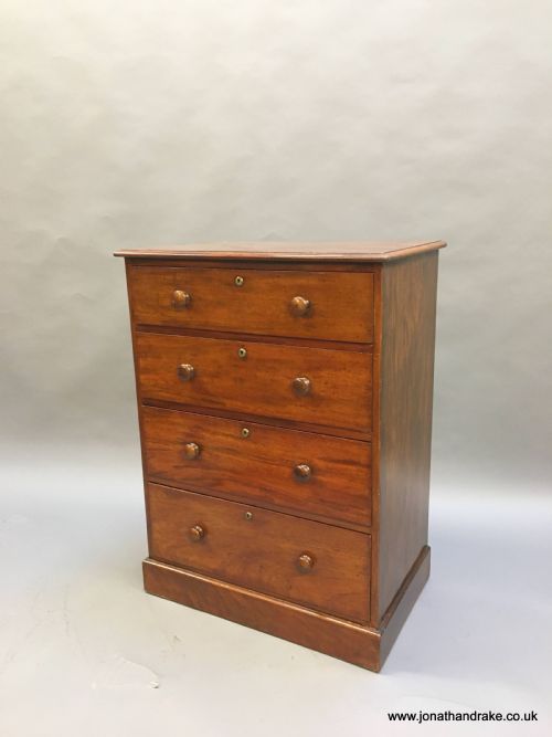 Victorian Mahogany Narrow Chest, Labelled