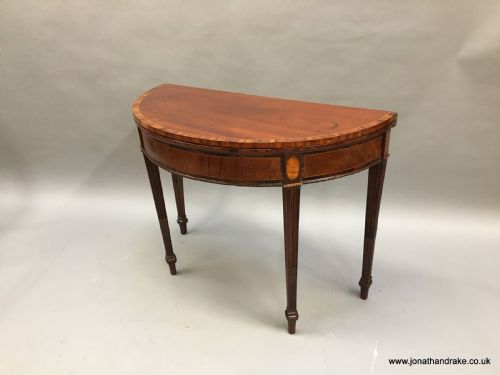 George III Demi-lune Card Table
