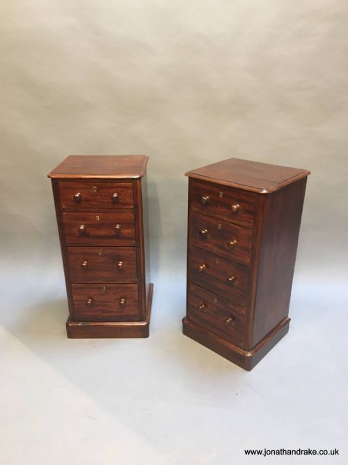 Pair Victorian Bedside Chest Tables