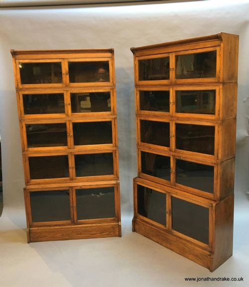 Pair Globe Wernicke Type Bookcases, by Oxford