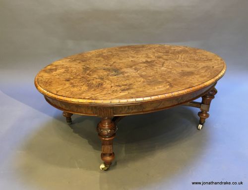Victorian Walnut Coffee Table, Stamped