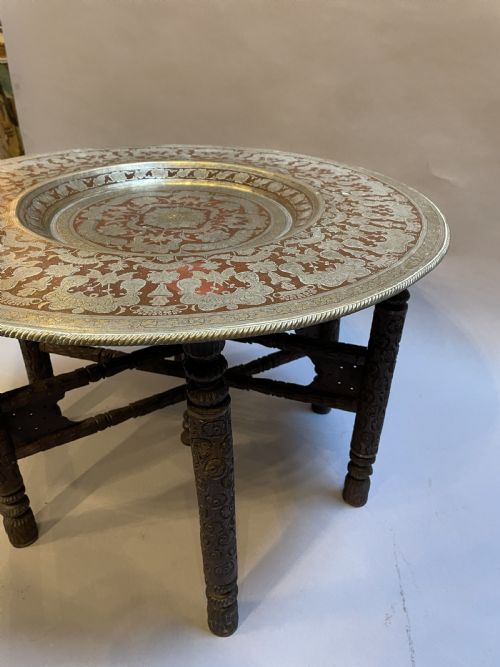 PERSIAN BRASS TOP OCCASIONAL TABLE - ADDITIONAL PHOTO 9