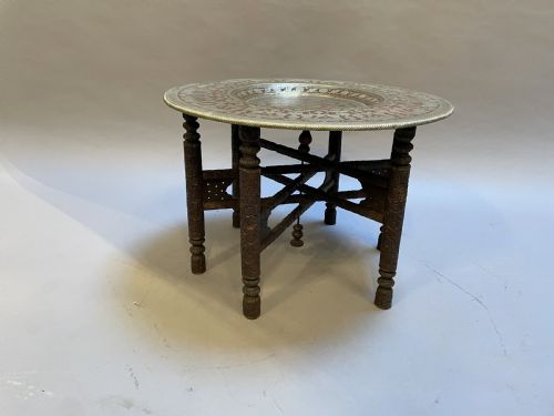 PERSIAN BRASS TOP OCCASIONAL TABLE - ADDITIONAL PHOTO 11
