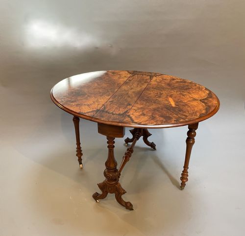 Victorian Burr Walnut Sutherland Table