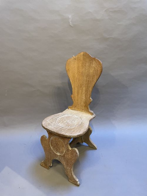 C19th Limed Oak Hall Chair
