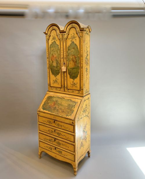 C18th Vernis Martin Style Bureau-bookcase