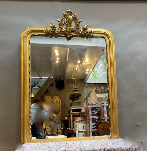 French Gilt Overmantle Mirror