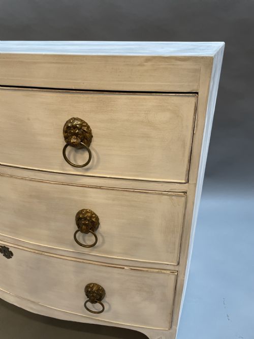 C19TH PAINTED BOW CHEST OF DRAWERS - ADDITIONAL PHOTO 2