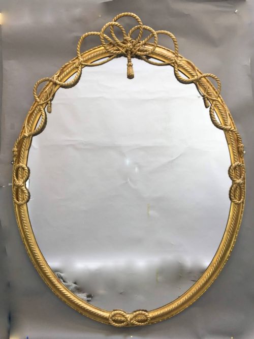 Large Gilt Oval Trafalgar Overmantle Mirror