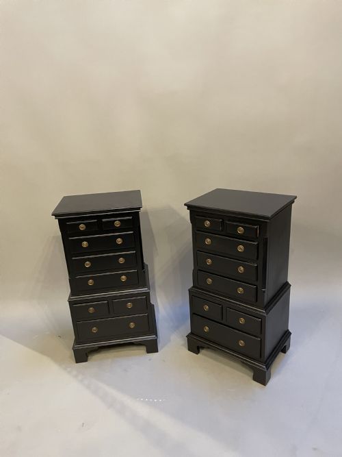 Pair Georgian Ebonised Bedside Chests