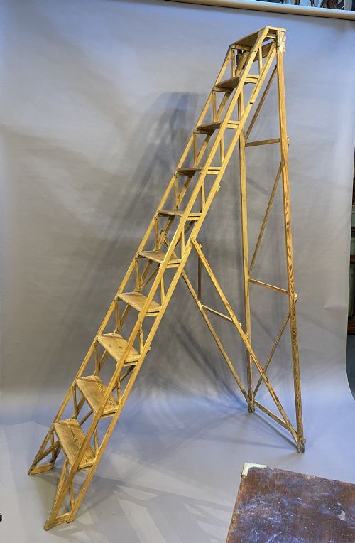 Vintage Large Library Steps Ladder