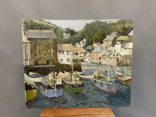 C20th Oil on Board - "Polperro"
