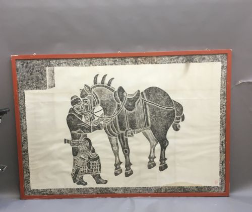 EARLY C20TH LARGE SCALE TANG HORSE BRASS RUBBING - ADDITIONAL PHOTO 4