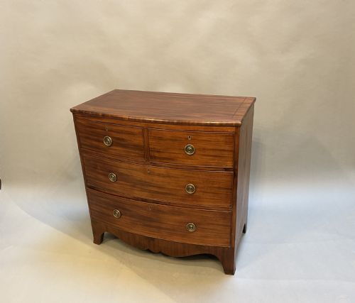 George III Mahogany Bow Chest of Drawers
