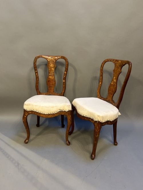 Pair Antique Dutch Side Chairs