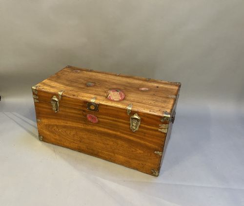C19th Camphor Campaign Steamer Trunk