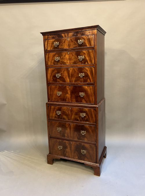 Georgian Revival Tallboy Chest on Chest