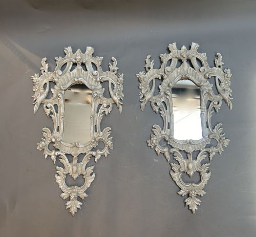 PAIR C19TH CONTINENTAL WALL MIRRORS - ADDITIONAL PHOTO 7