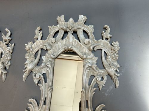 PAIR C19TH CONTINENTAL WALL MIRRORS - ADDITIONAL PHOTO 9