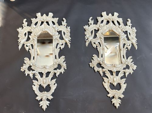 PAIR C19TH CONTINENTAL WALL MIRRORS - ADDITIONAL PHOTO 11