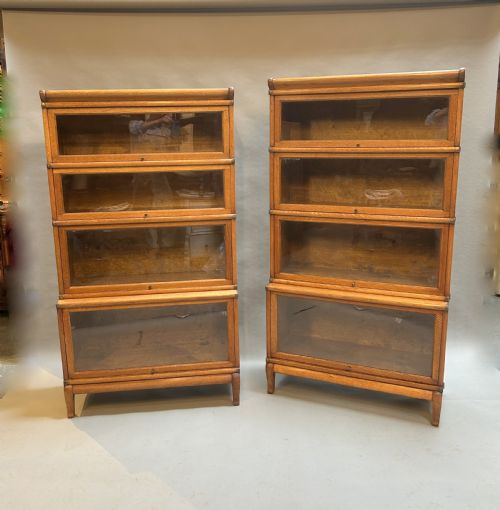 Pair Globe Wernicke Bookcases