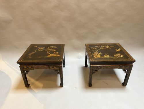 Pair Chinoiserie Lacquered Coffee Tables