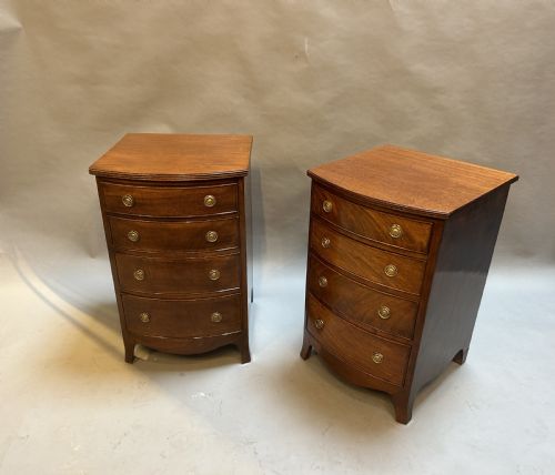 Pair Edwardian Mahogany Bedside Chest of Drawers
