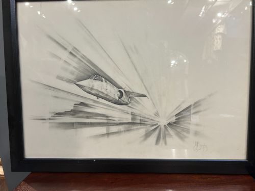 PAIR 195060'S AERONAUTICAL SKETCHES SIGNED - ADDITIONAL PHOTO 2