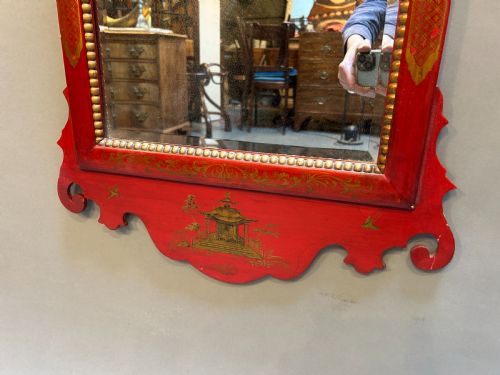 CHINOISERIE LACQUERED WALL MIRROR - ADDITIONAL PHOTO 3
