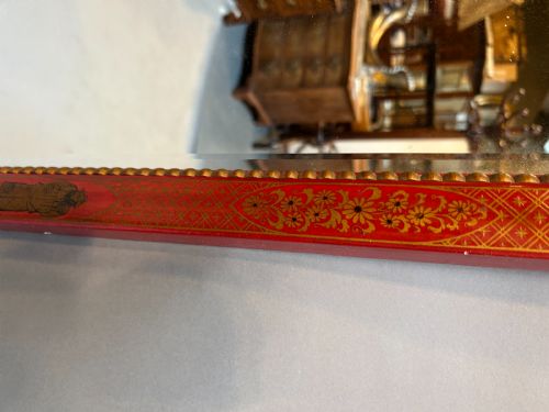 CHINOISERIE LACQUERED WALL MIRROR - ADDITIONAL PHOTO 4