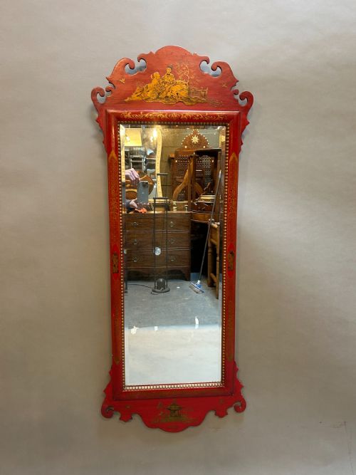 CHINOISERIE LACQUERED WALL MIRROR - ADDITIONAL PHOTO 6