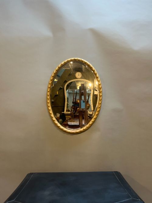 C19TH GILT OVAL WALL MIRROR - ADDITIONAL PHOTO 1