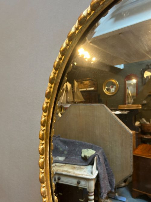 C19TH GILT OVAL WALL MIRROR - ADDITIONAL PHOTO 3