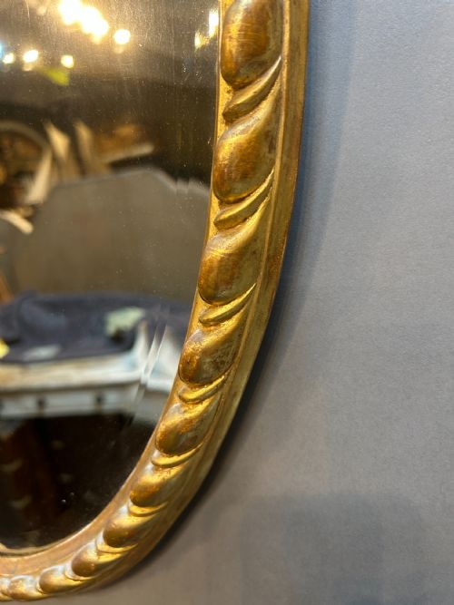 C19TH GILT OVAL WALL MIRROR - ADDITIONAL PHOTO 4
