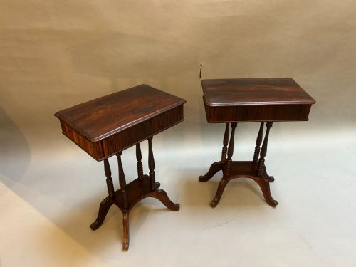 Pair Continental Rosewood Bedside Tables