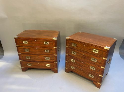 Pair of Campaign Chest of Drawers