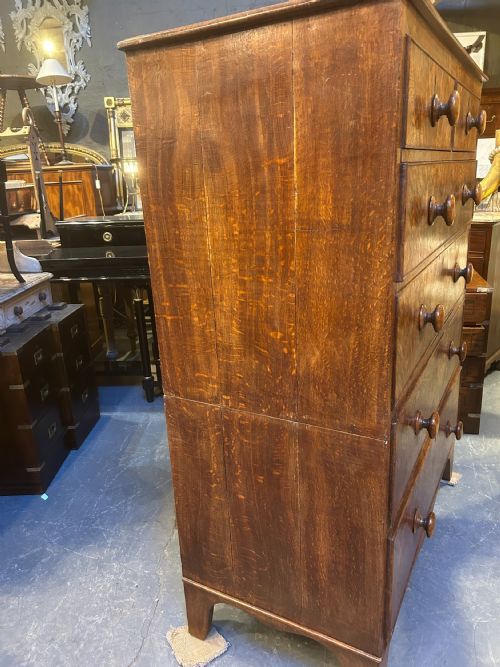RARE OAK COUNTRY CHEST OF DRAWERS - ADDITIONAL PHOTO 8