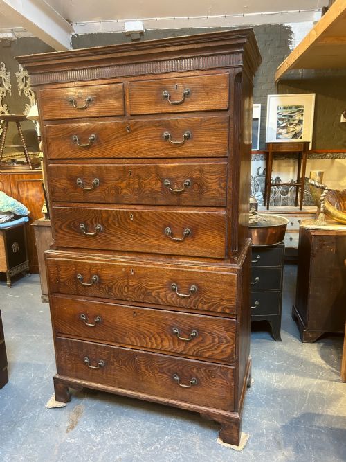 RARE GEORGE 111 TALLBOY CHEST OF DRAWERS - ADDITIONAL PHOTO 1
