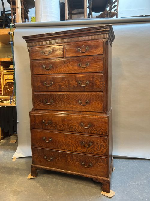 RARE GEORGE 111 TALLBOY CHEST OF DRAWERS - ADDITIONAL PHOTO 14
