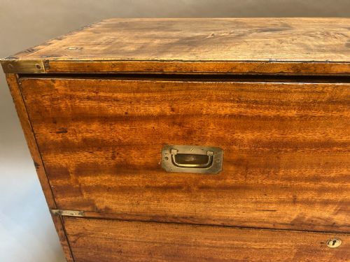 C19TH CAMPAIGN LOW CHEST OF DRAWERS - ADDITIONAL PHOTO 7