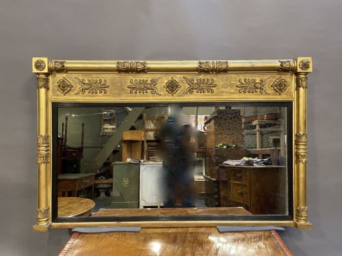 LARGE REGENCY GILT OVERMANTLE MIRROR - ADDITIONAL PHOTO 1