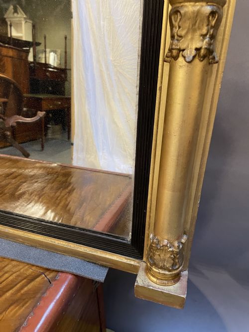 LARGE REGENCY GILT OVERMANTLE MIRROR - ADDITIONAL PHOTO 9
