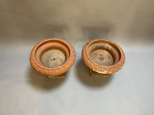 PAIR TERRACOTTA CAMPANA GARDEN URNS - ADDITIONAL PHOTO 2