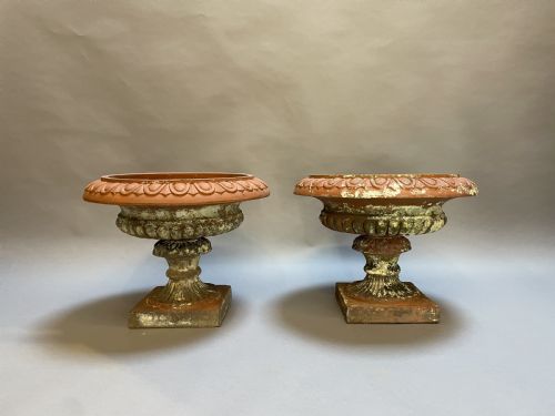 PAIR TERRACOTTA CAMPANA GARDEN URNS - ADDITIONAL PHOTO 5