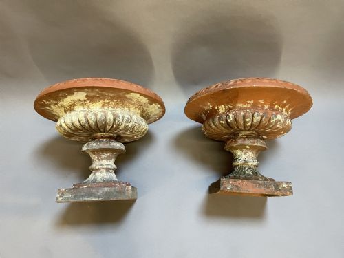 PAIR TERRACOTTA CAMPANA GARDEN URNS - ADDITIONAL PHOTO 8