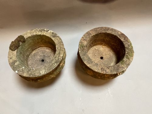 PAIR C19TH SOFT STONE URNS - ADDITIONAL PHOTO 3