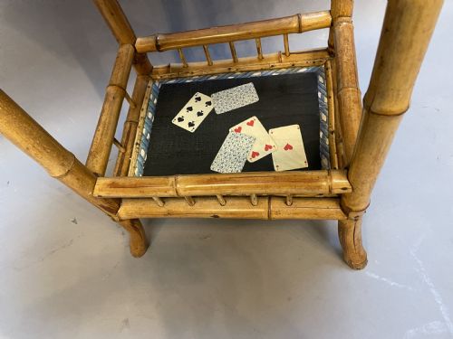 VICTORIAN BAMBOO DECOUPAGE TABLE - ADDITIONAL PHOTO 2