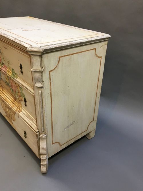 C19TH PAINTED COMMODE CHEST OF DRAWERS - ADDITIONAL PHOTO 1