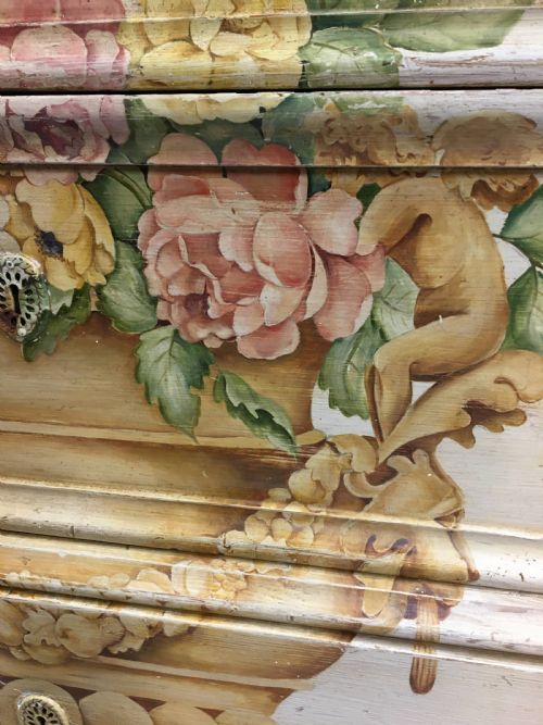 C19TH PAINTED COMMODE CHEST OF DRAWERS - ADDITIONAL PHOTO 6