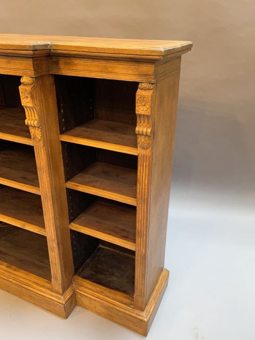 VICTORIAN OAK BREAKFRONT BOOKCASE - ADDITIONAL PHOTO 2